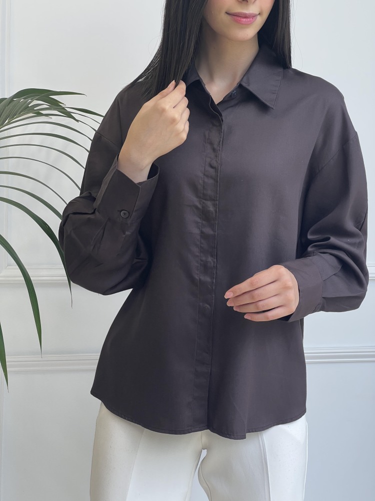 شومیز دکمه مخفی