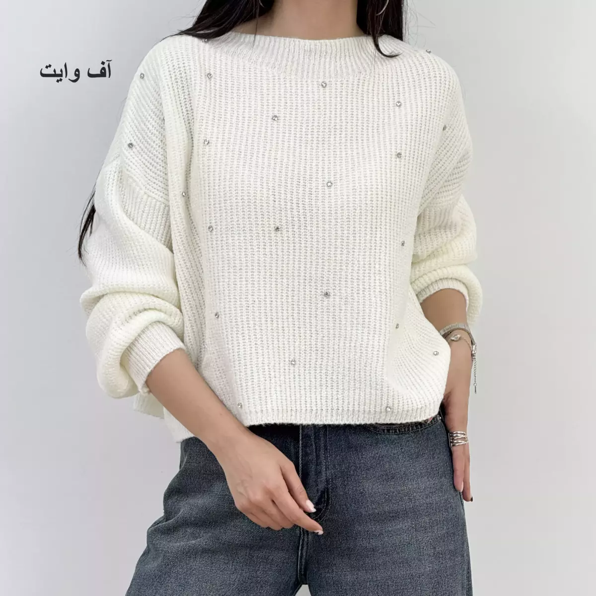 بلوز بافت نگین دار 1006092