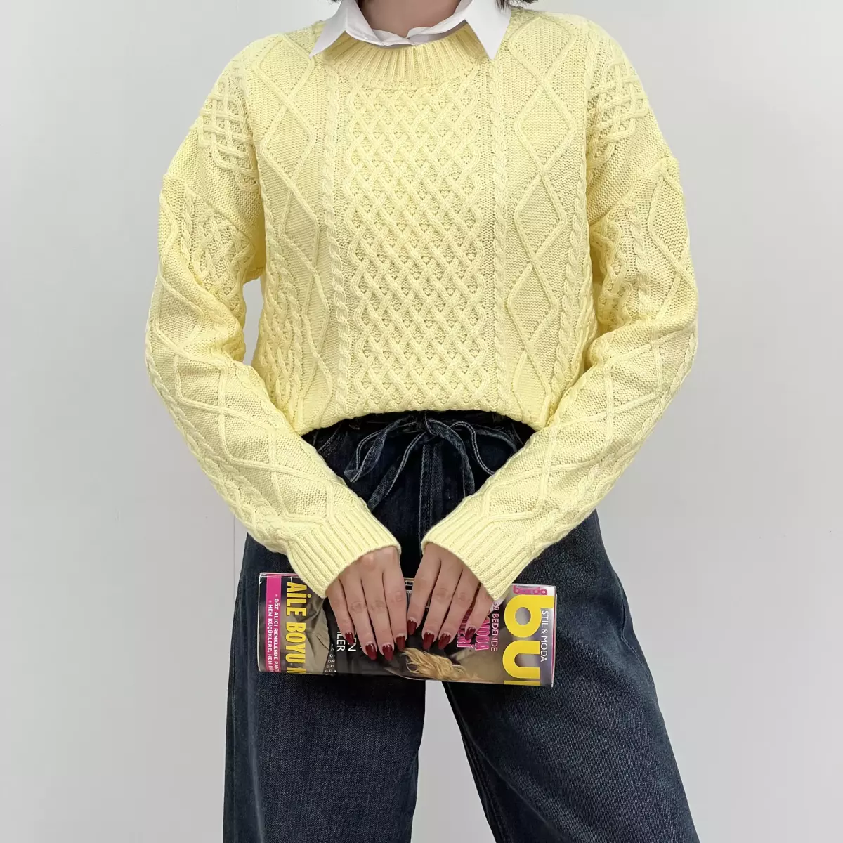 پلیور بافت طرحدار 1004685