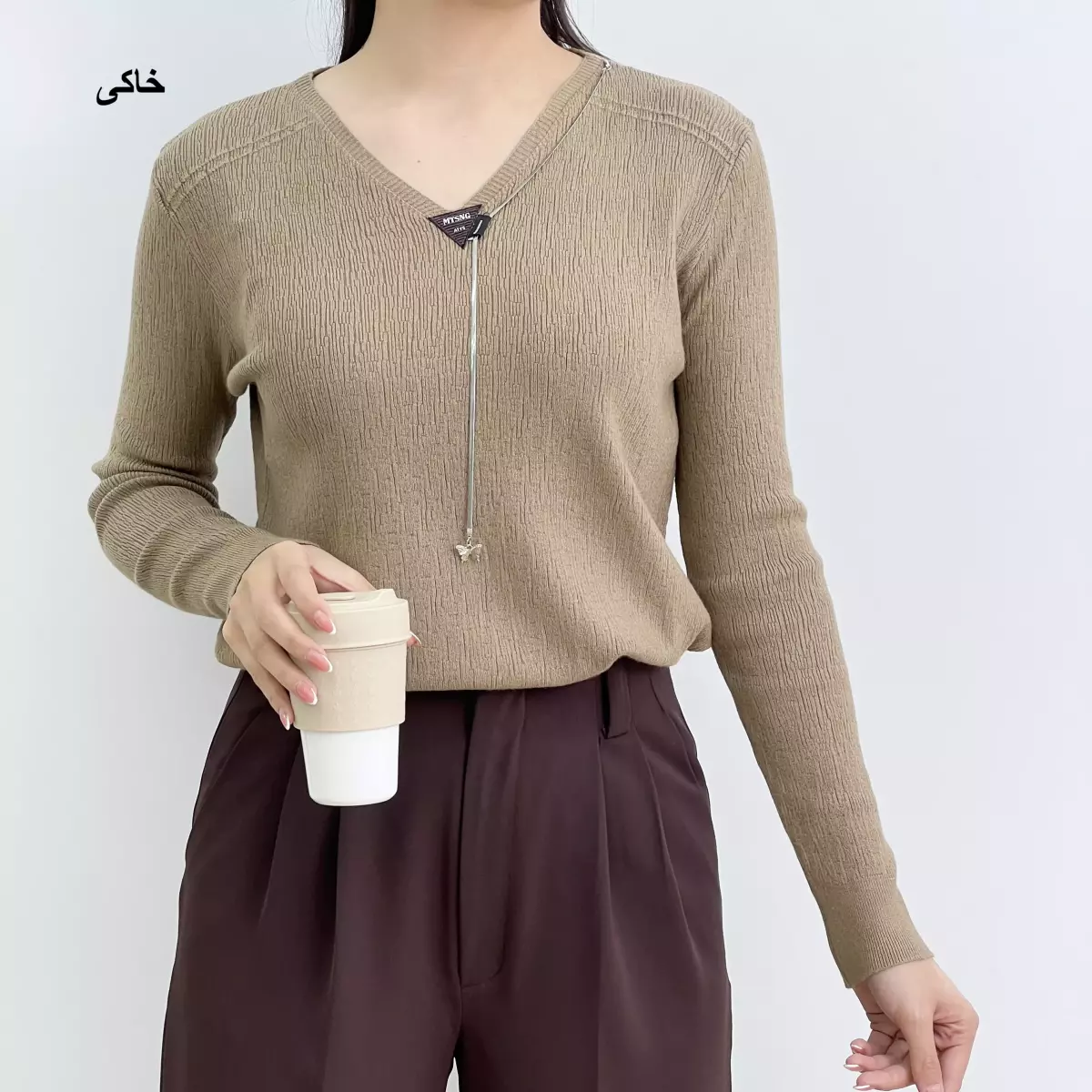 بلوز بافت نابی 1007511