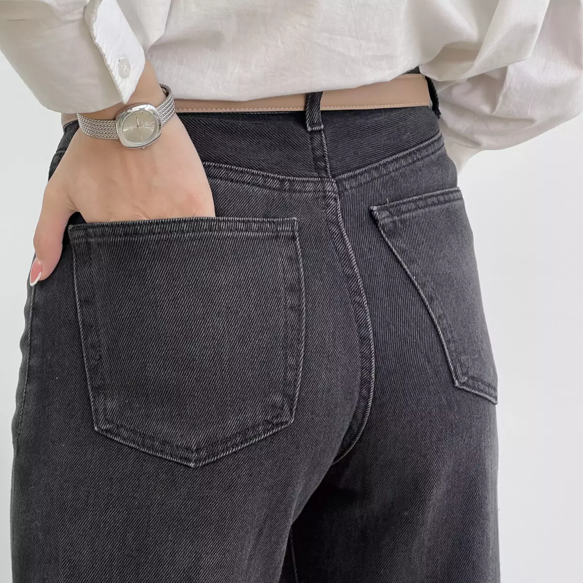 شلوار جین نیم بگ 1007505