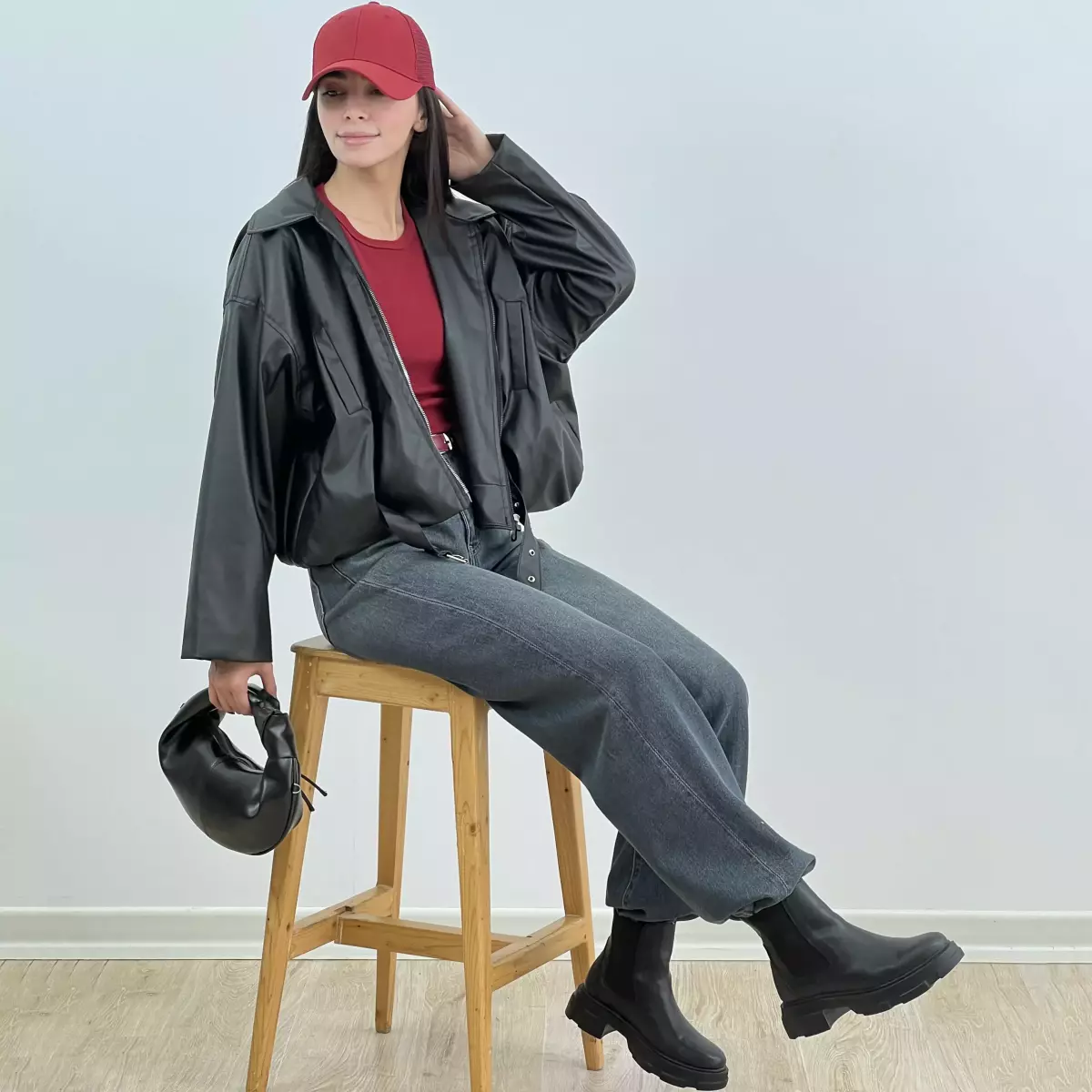 بامبر جکت چرم 1007579