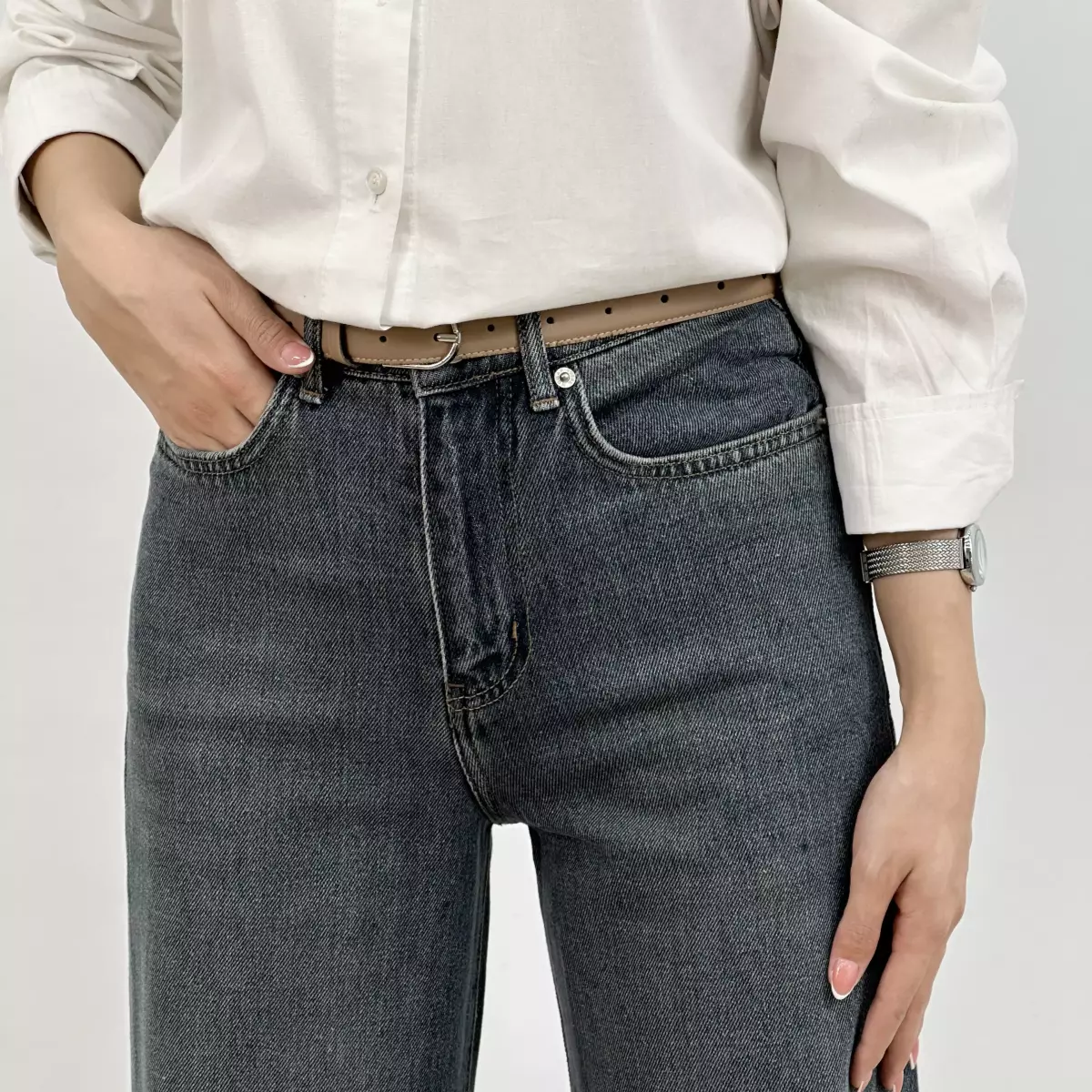 شلوار جین نیم بگ 1007280