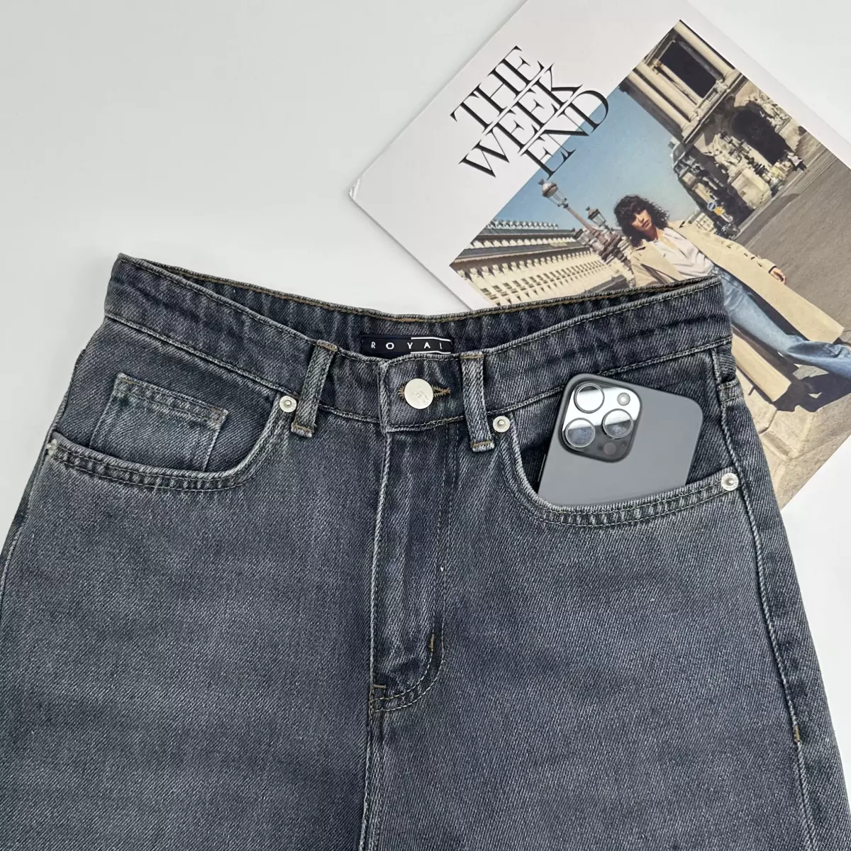 شلوار جین نیم بگ 1007280