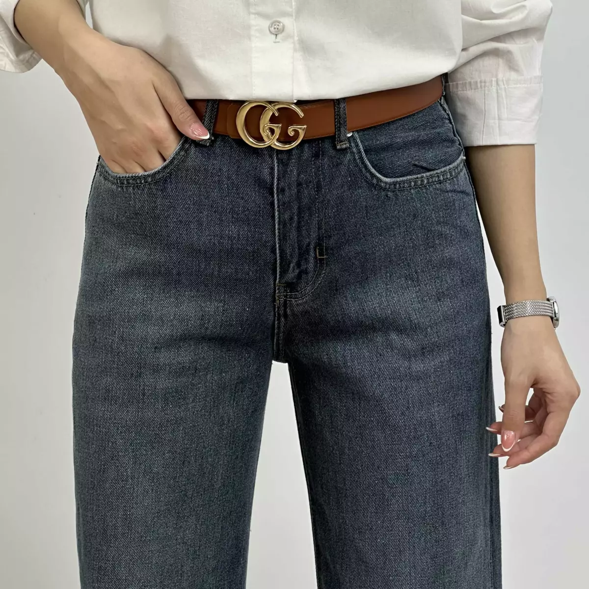 شلوار جین نیم بگ 1007270