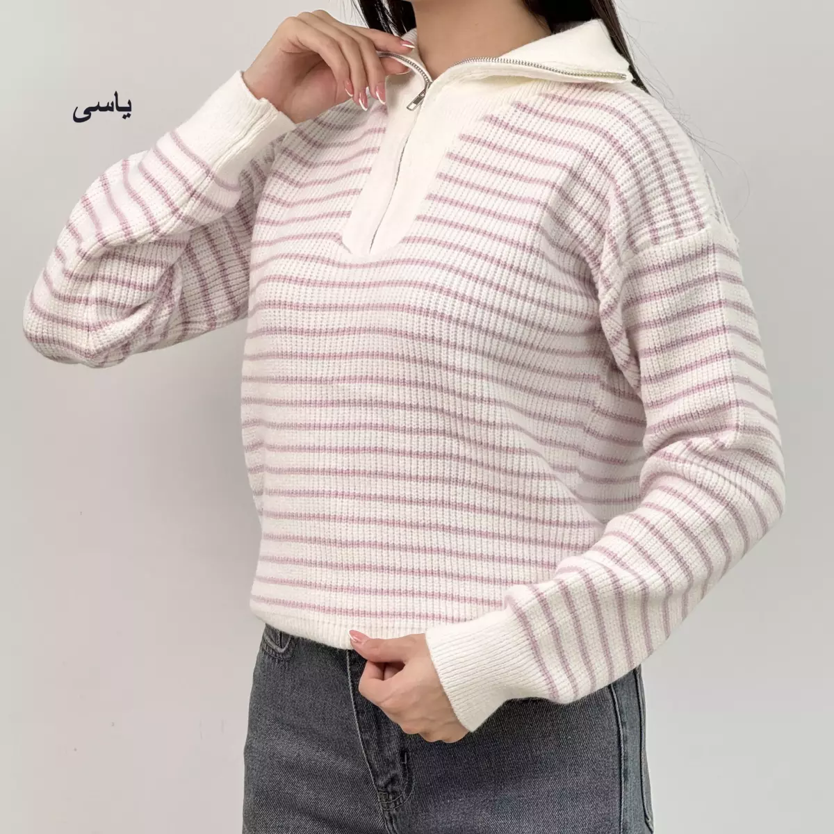 پلیور بافت نیم زیپ 1007351