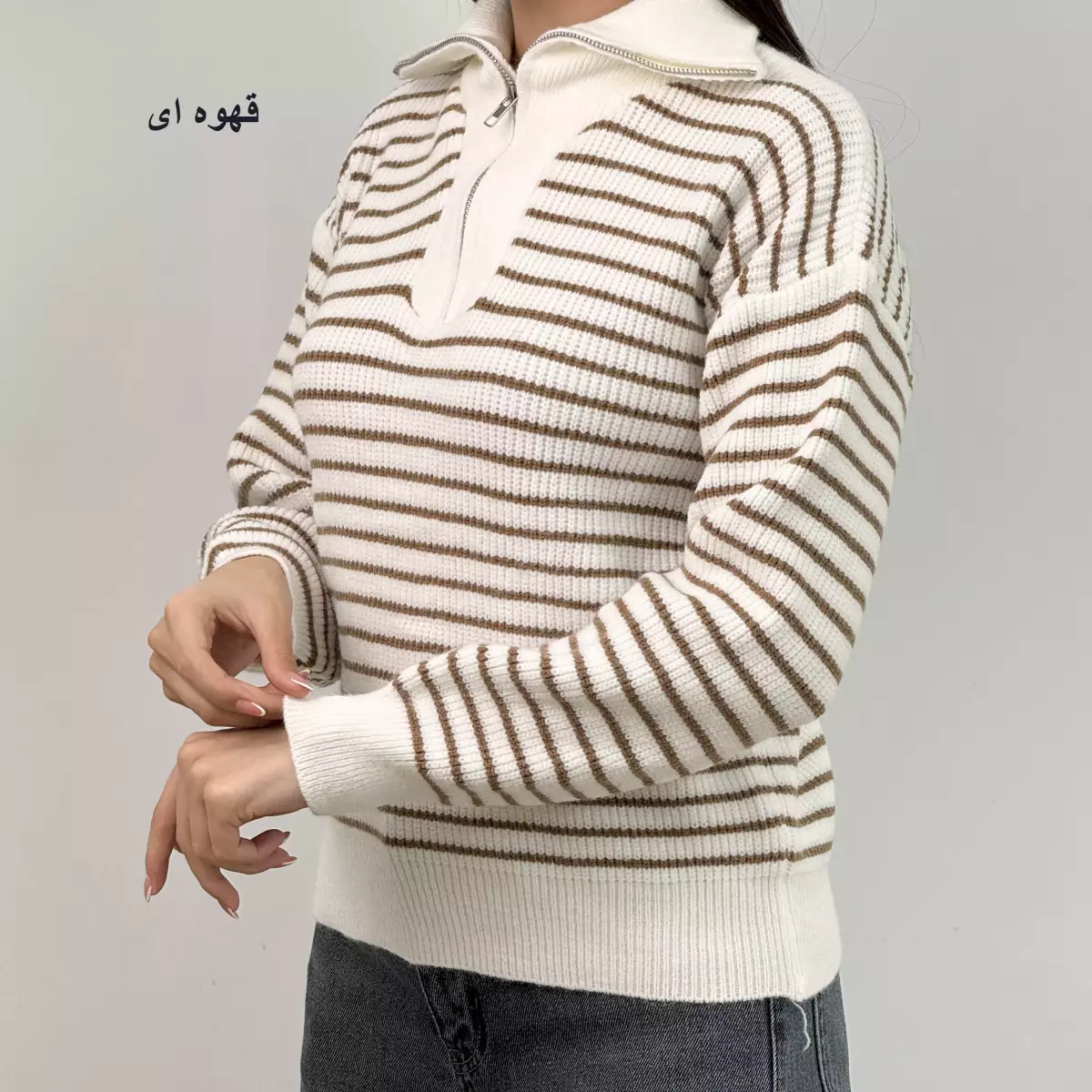 پلیور بافت نیم زیپ 1007351