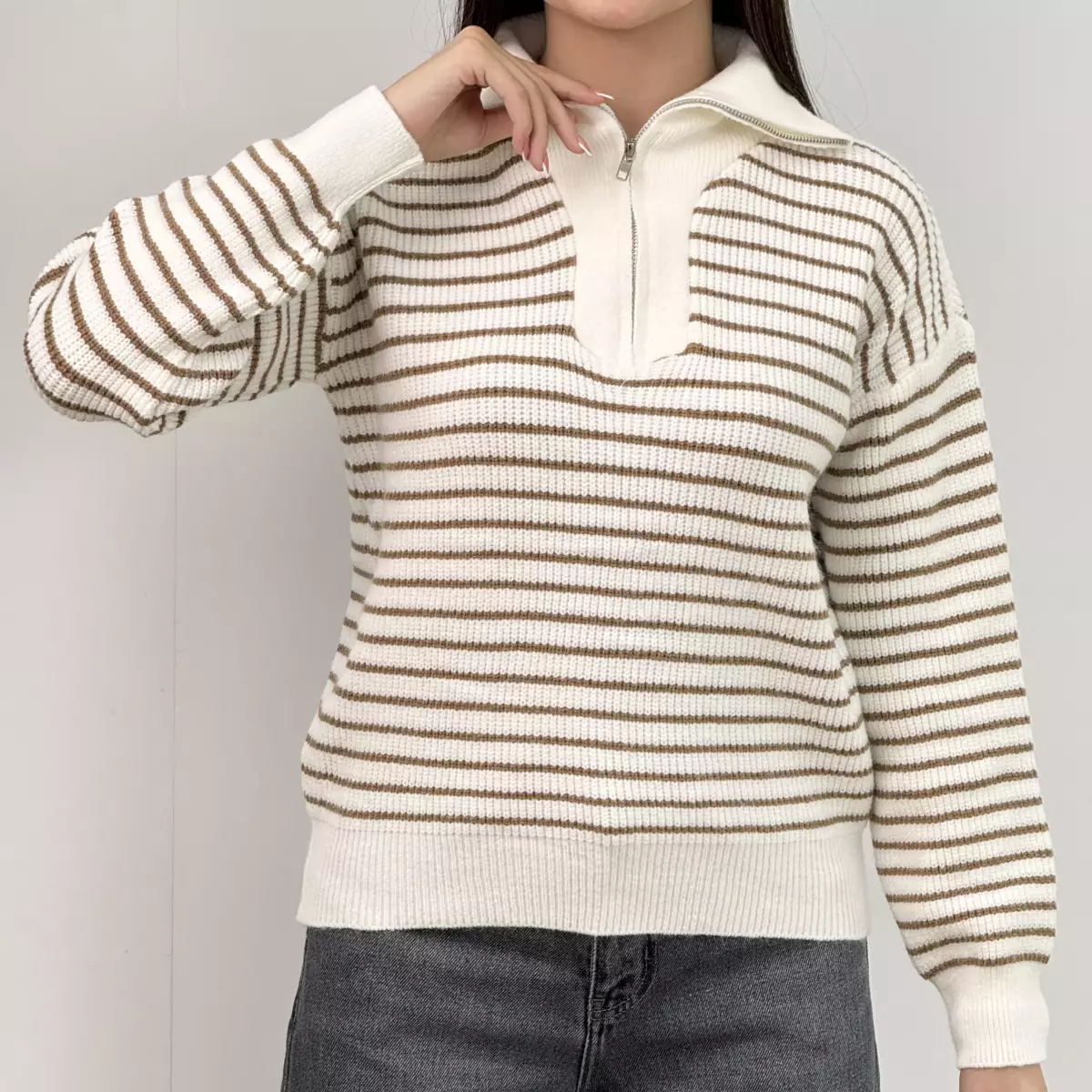 پلیور بافت نیم زیپ 1007351