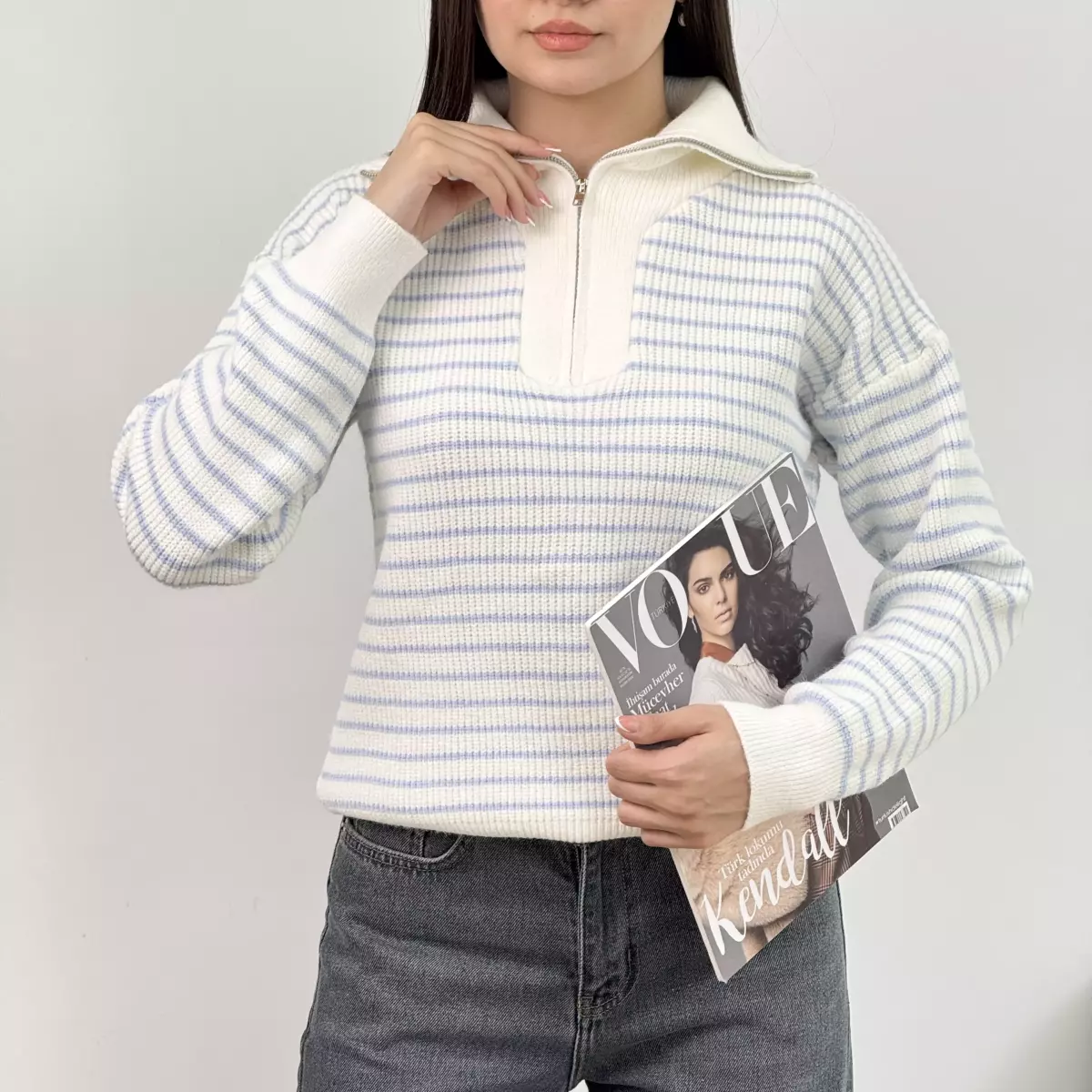 پلیور بافت نیم زیپ 1007351