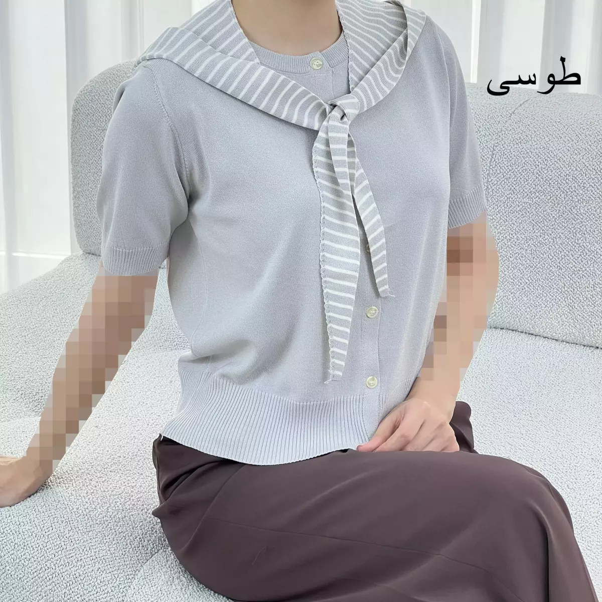 بلوز بافت کلاه دار 1007874