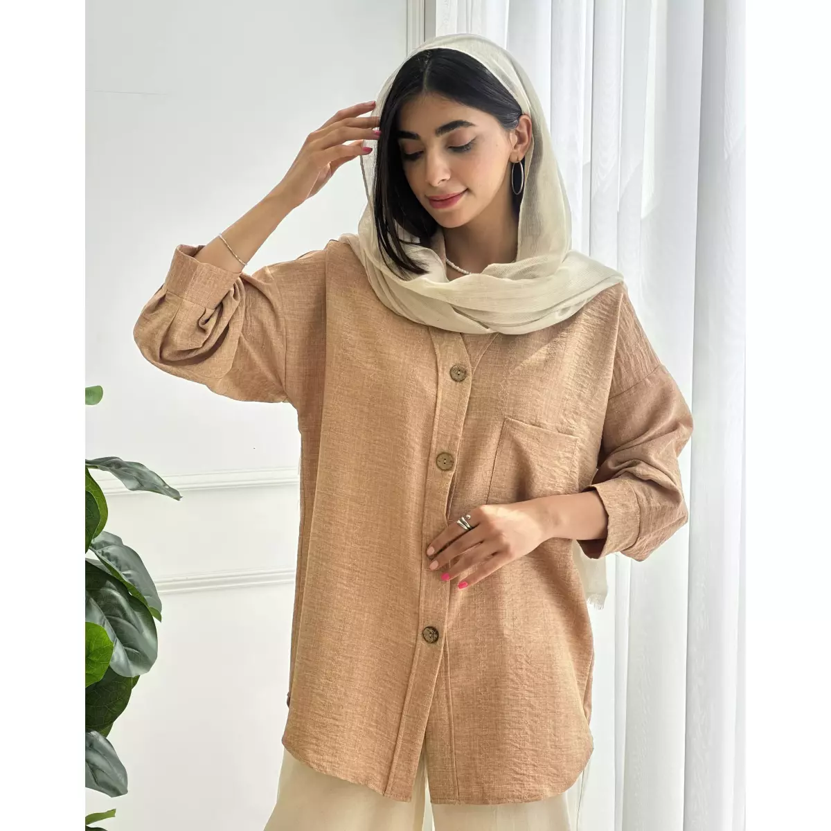 تونیک دکمه چوبی 1003345