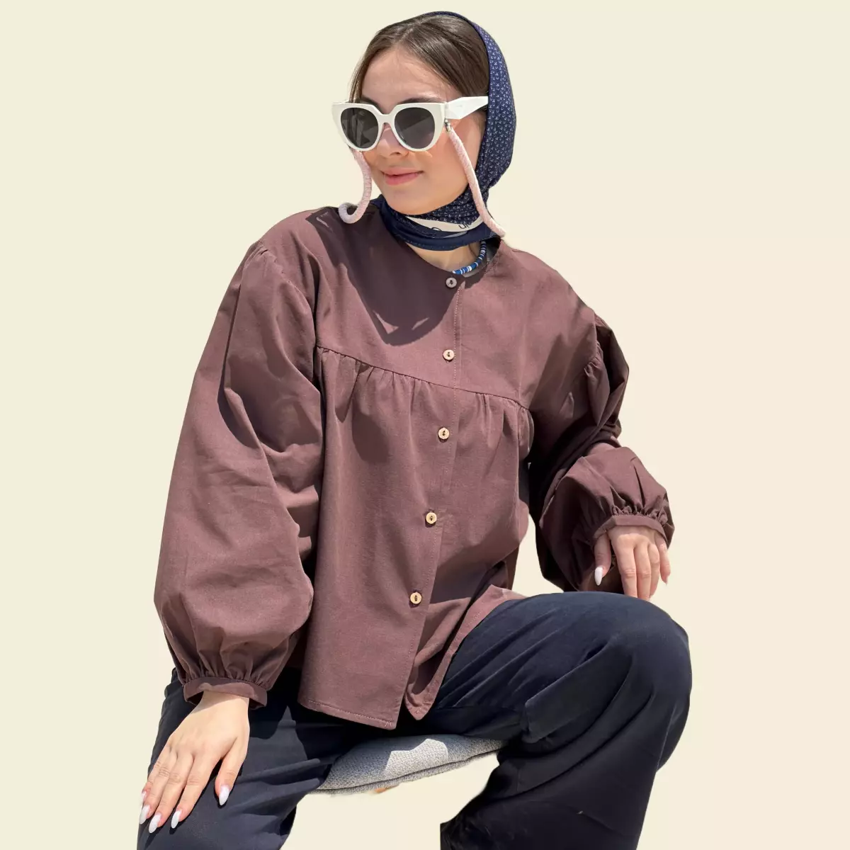 شومیز چین دار 1003490