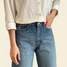 شلوار جین نیم بگ 1003480