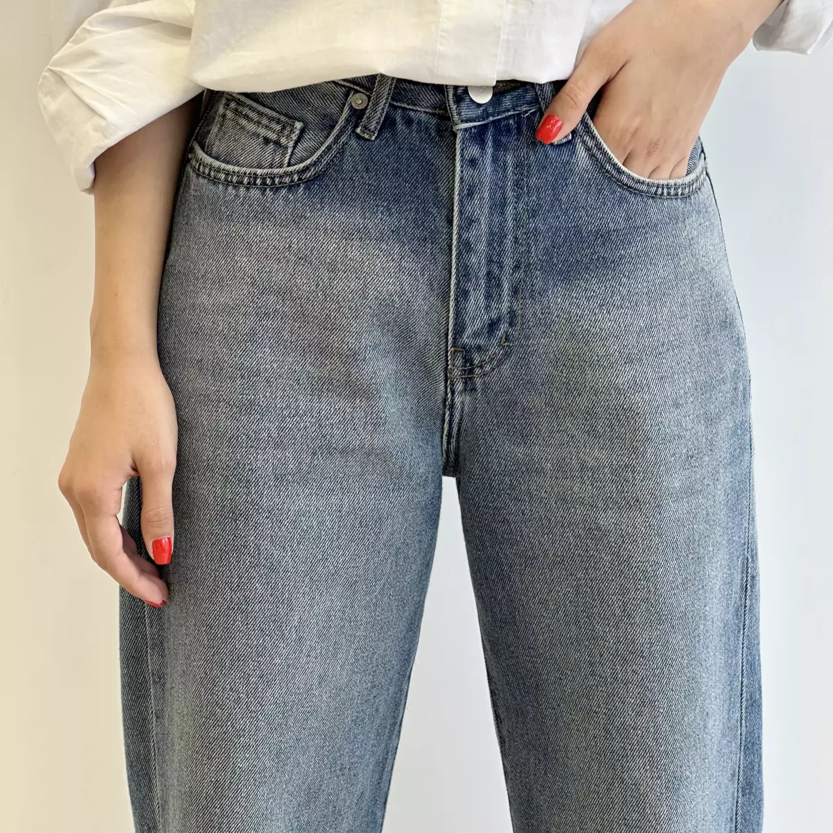 شلوار جین نیم بگ 1004376