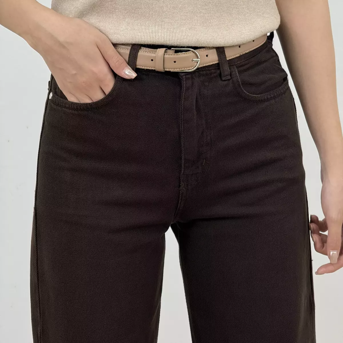 شلوار جین نیم بگ 1008180