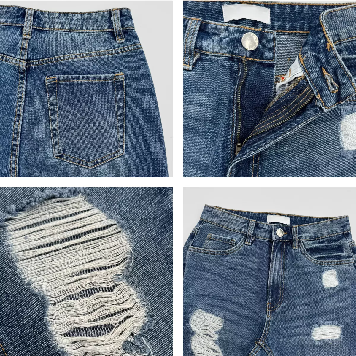 شلوار جین مام فیت 1008336