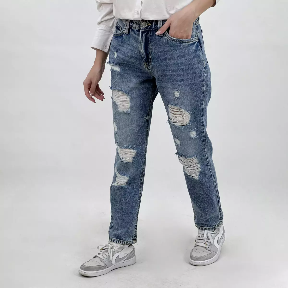 شلوار جین مام فیت 1008338