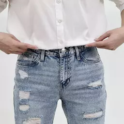 شلوار جین مام فیت 1008337