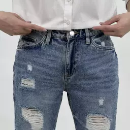 شلوار جین مام فیت 1008338