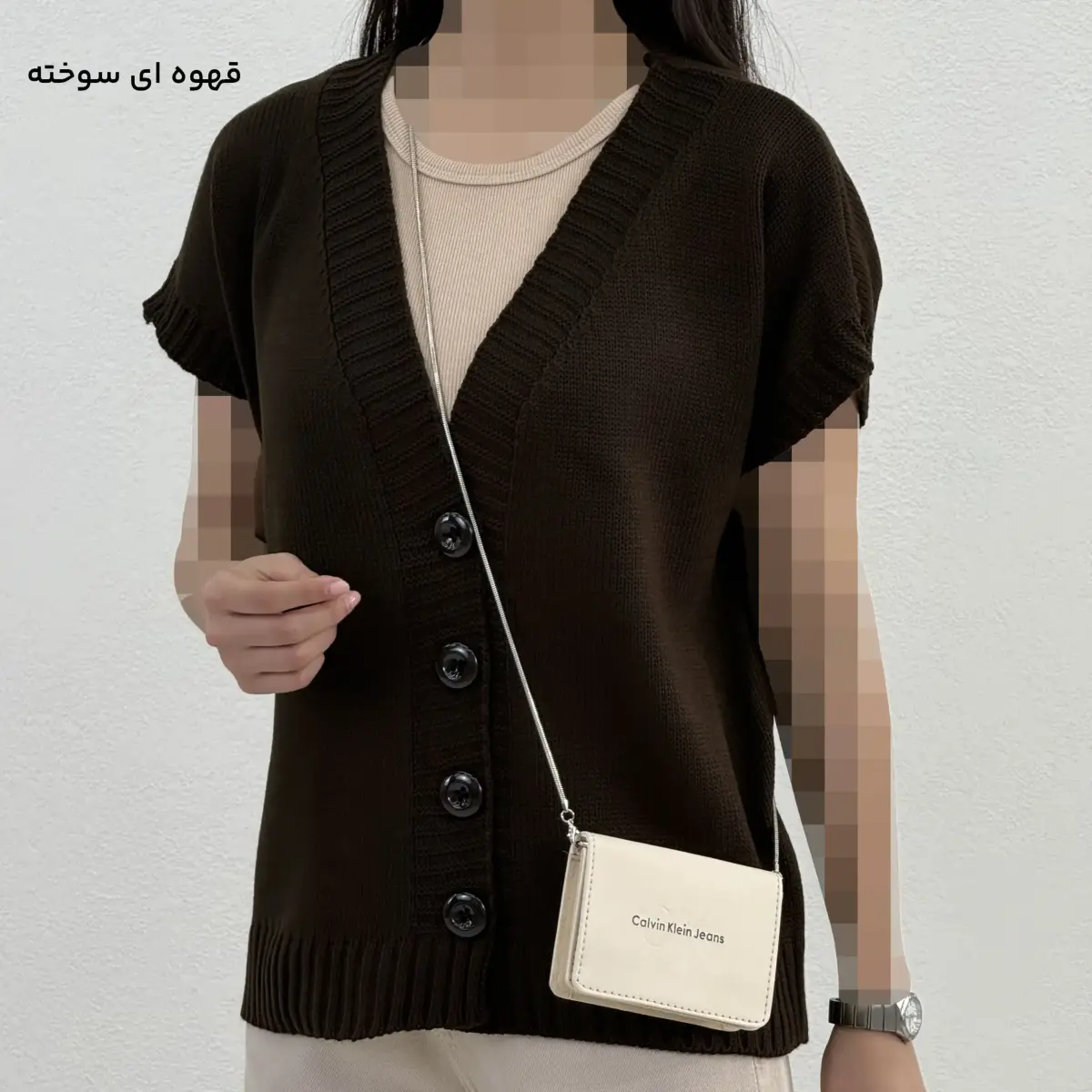 وست بافت زنانه جلو دکمه | آی بولک