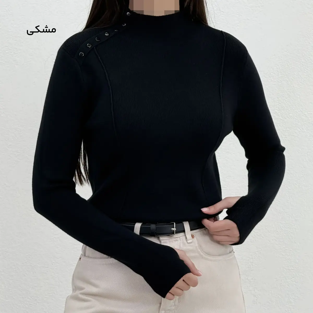 بلوز بافت زنانه سرشانه دکمه | آی بولک