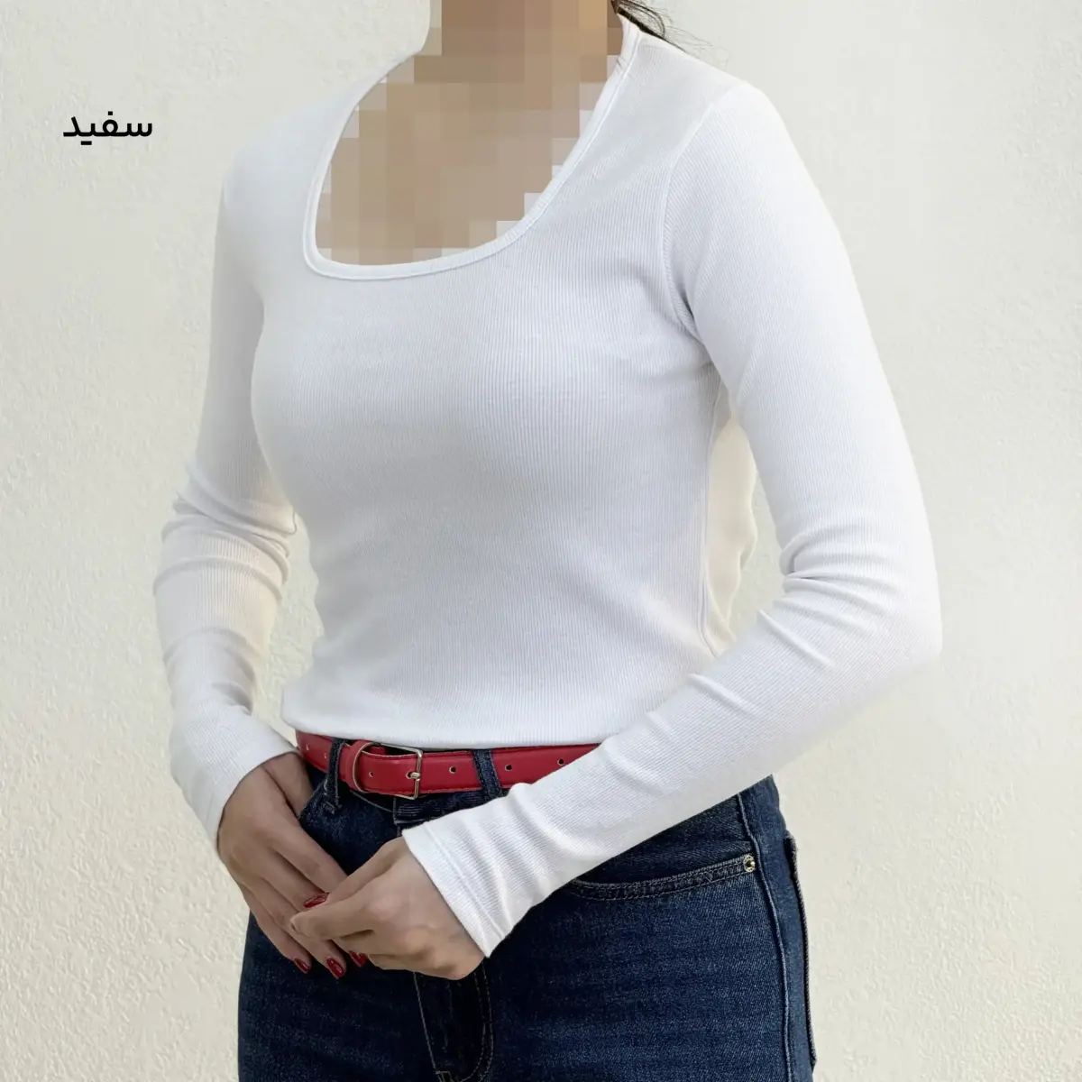 بلوز زنانه یقه خشتی کبریتی | آی بولک
