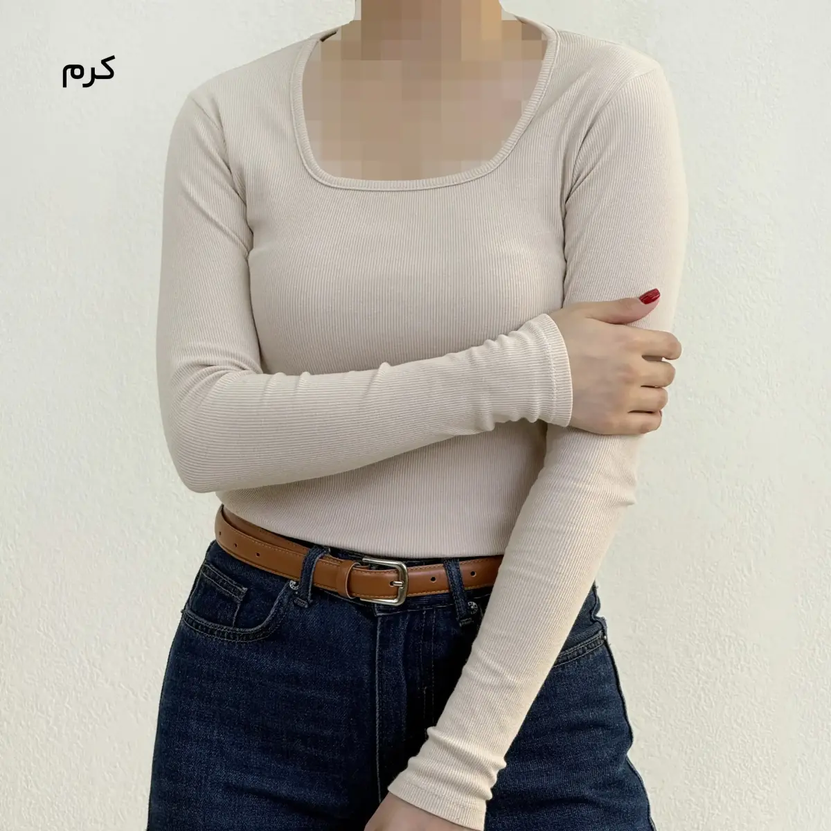 بلوز زنانه یقه خشتی کبریتی | آی بولک