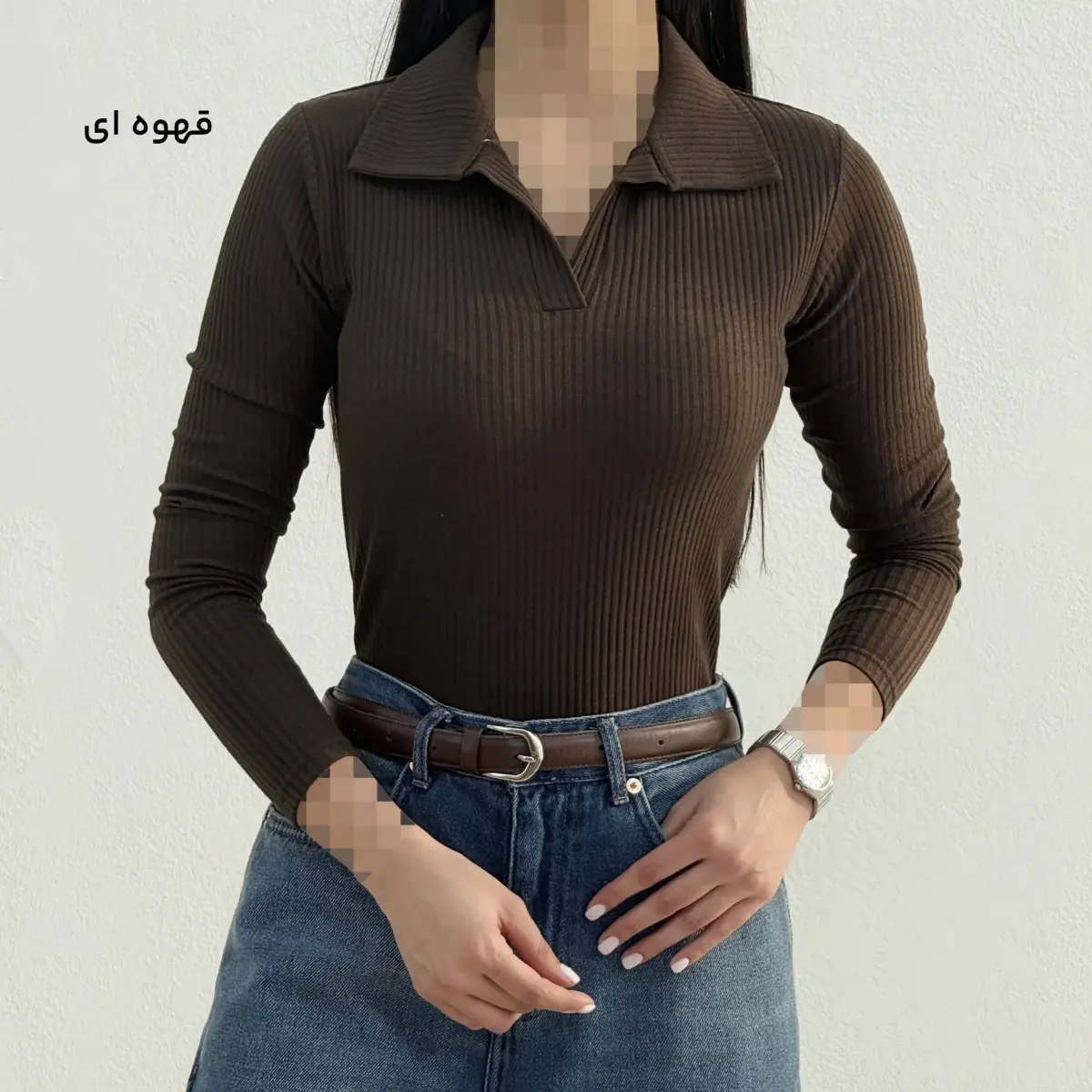 بلوز زنانه کرکره ای یقه شکاری | آی بولک