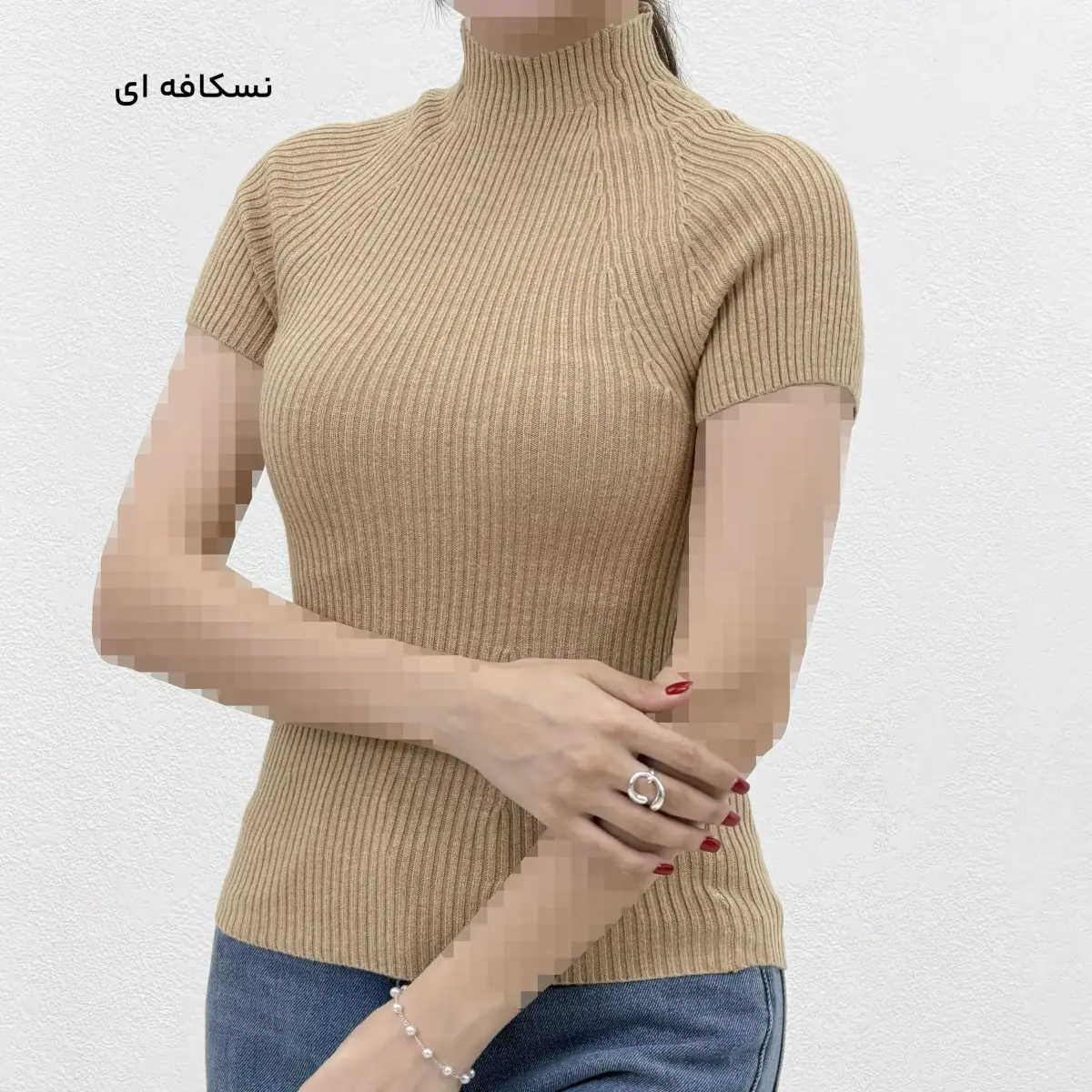 تیشرت زنانه بافت آستین کوتاه | آی بولک