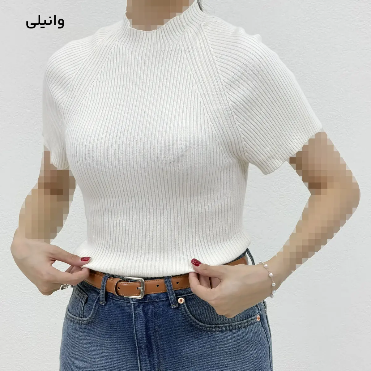تیشرت زنانه بافت آستین کوتاه | آی بولک