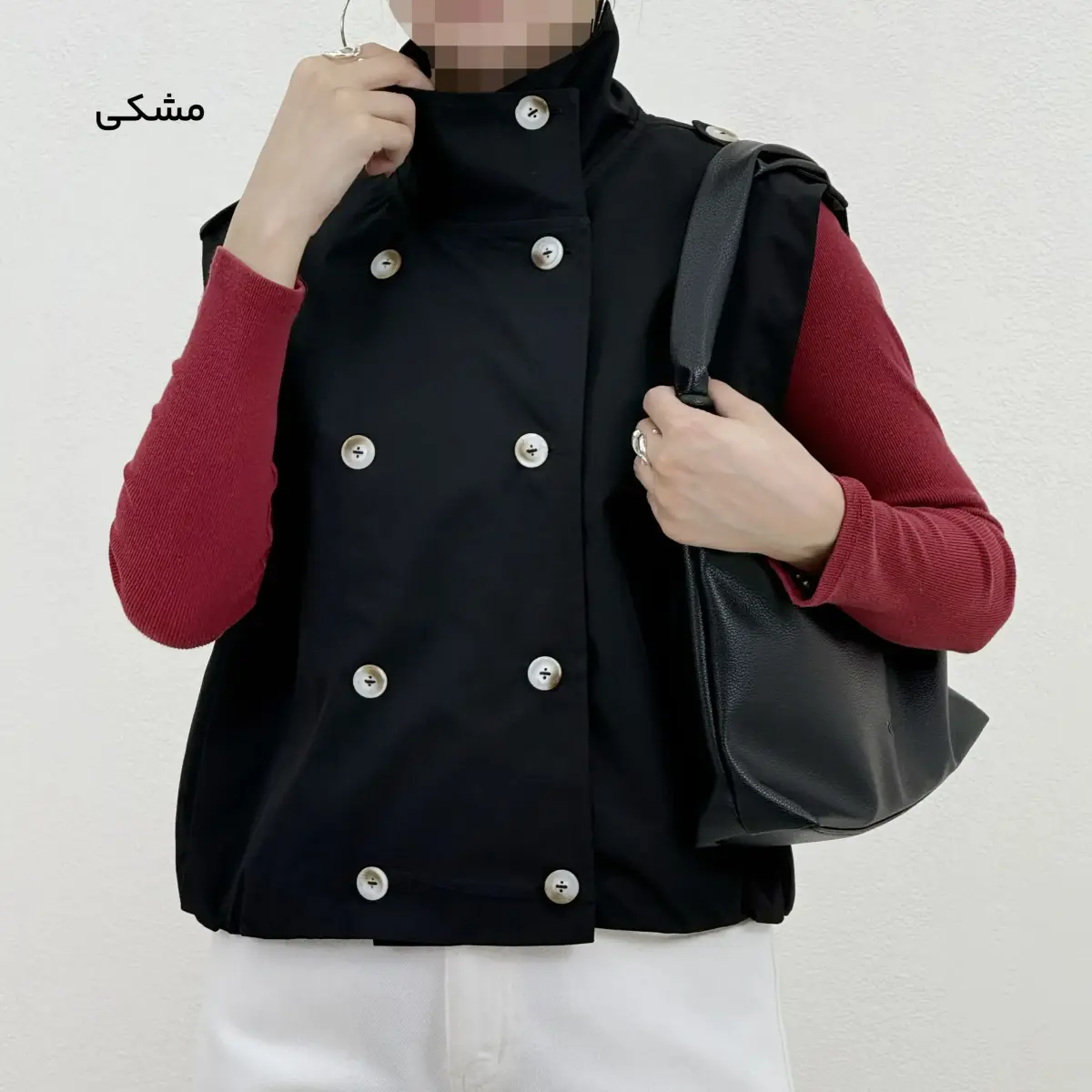 وست زنانه یقه ایستاده کتان | آی بولک