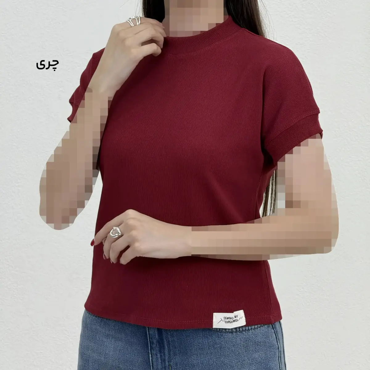 تیشرت زنانه یقه گرد کبریتی | آی بولک