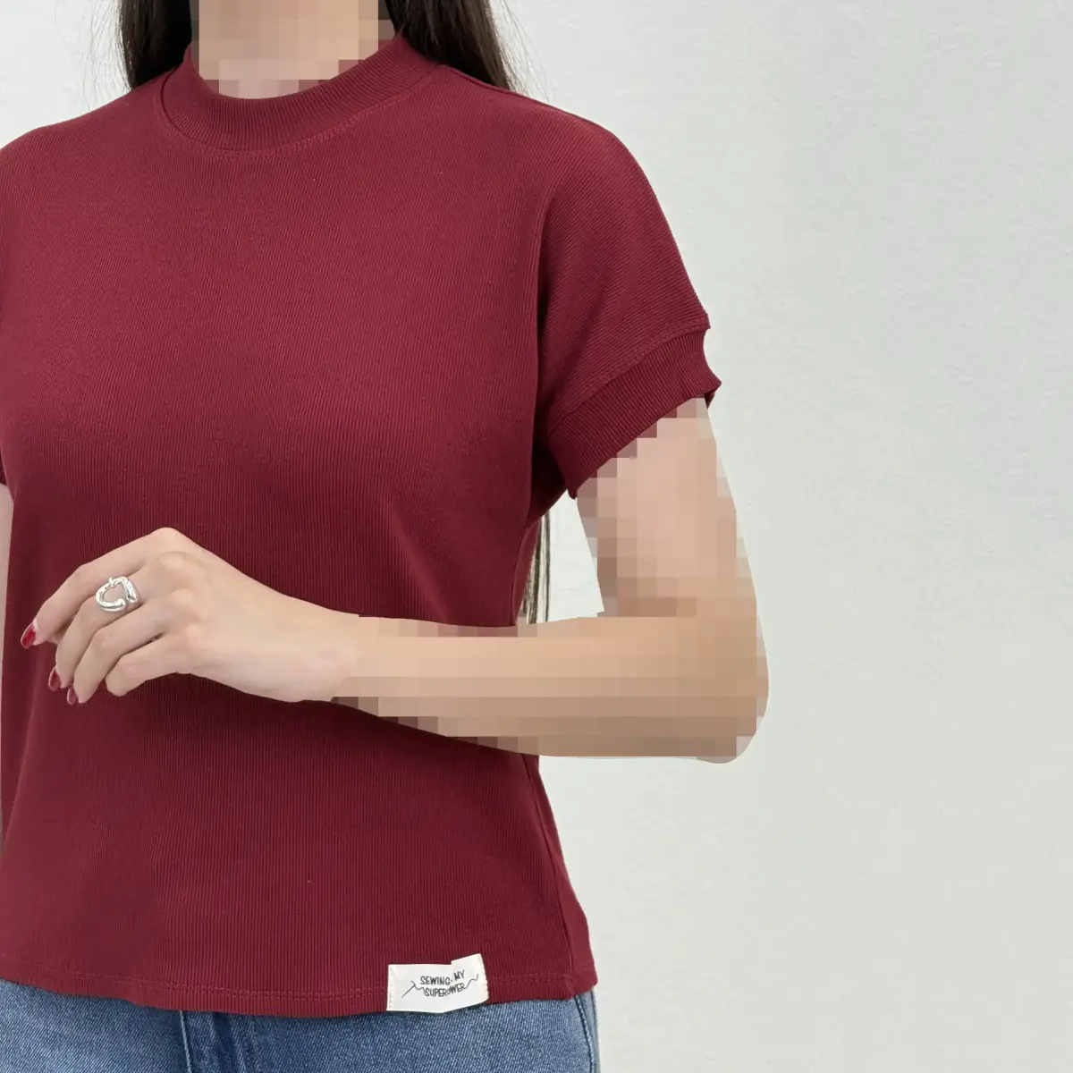 تیشرت زنانه یقه گرد کبریتی | آی بولک