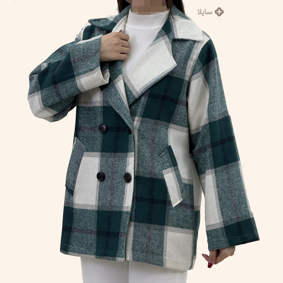 کت زنانه چهارخانه پشمی |سایلا