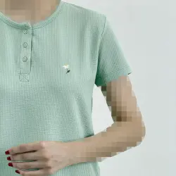 تیشرت زنانه نخ و پنبه گلدوزی | آی بولک