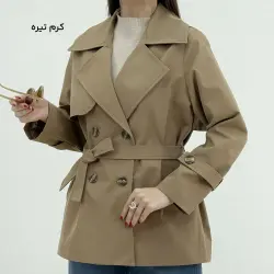 ترنچ کت زنانه کتان کمربند دار | آی بولک