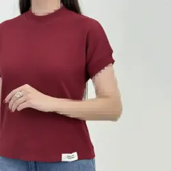تیشرت زنانه یقه گرد کبریتی | آی بولک