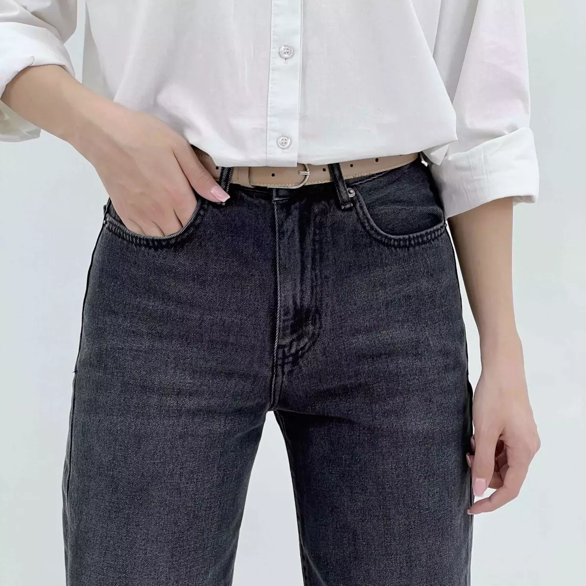 شلوار جین نیم بگ 1008613