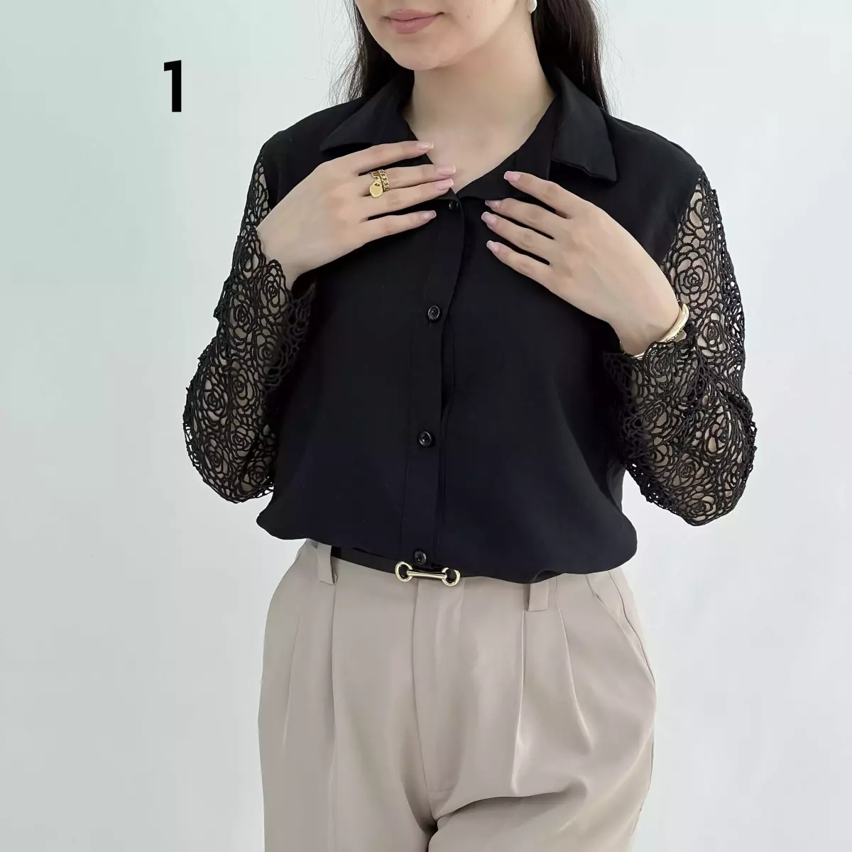 شومیز آستین دانتل 1008752