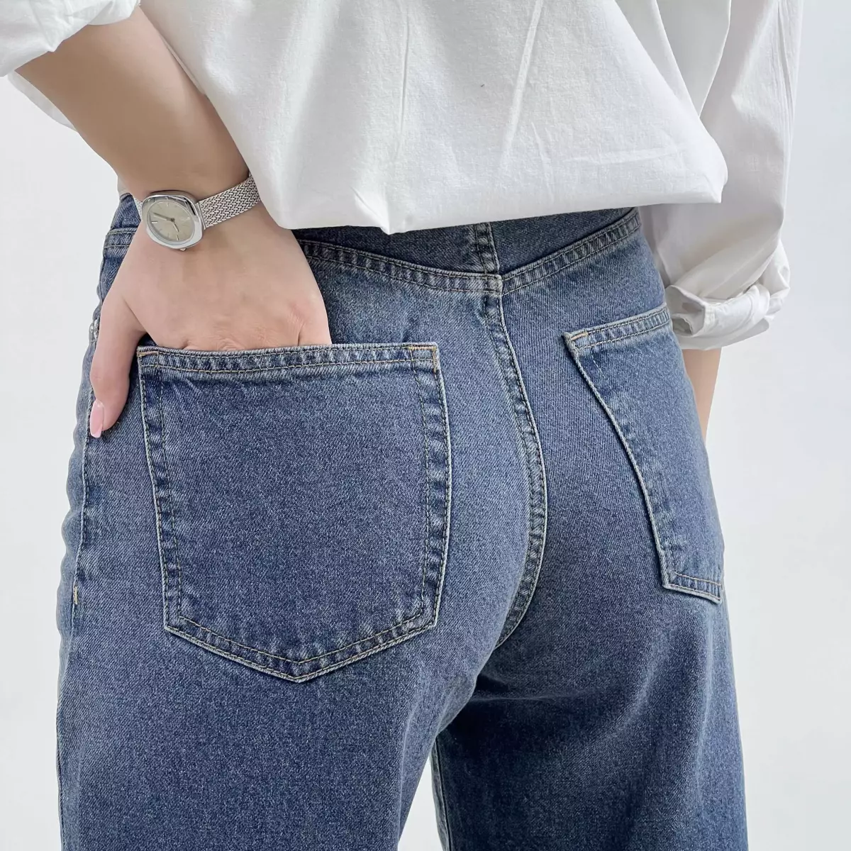 شلوار جین نیم بگ 1008632