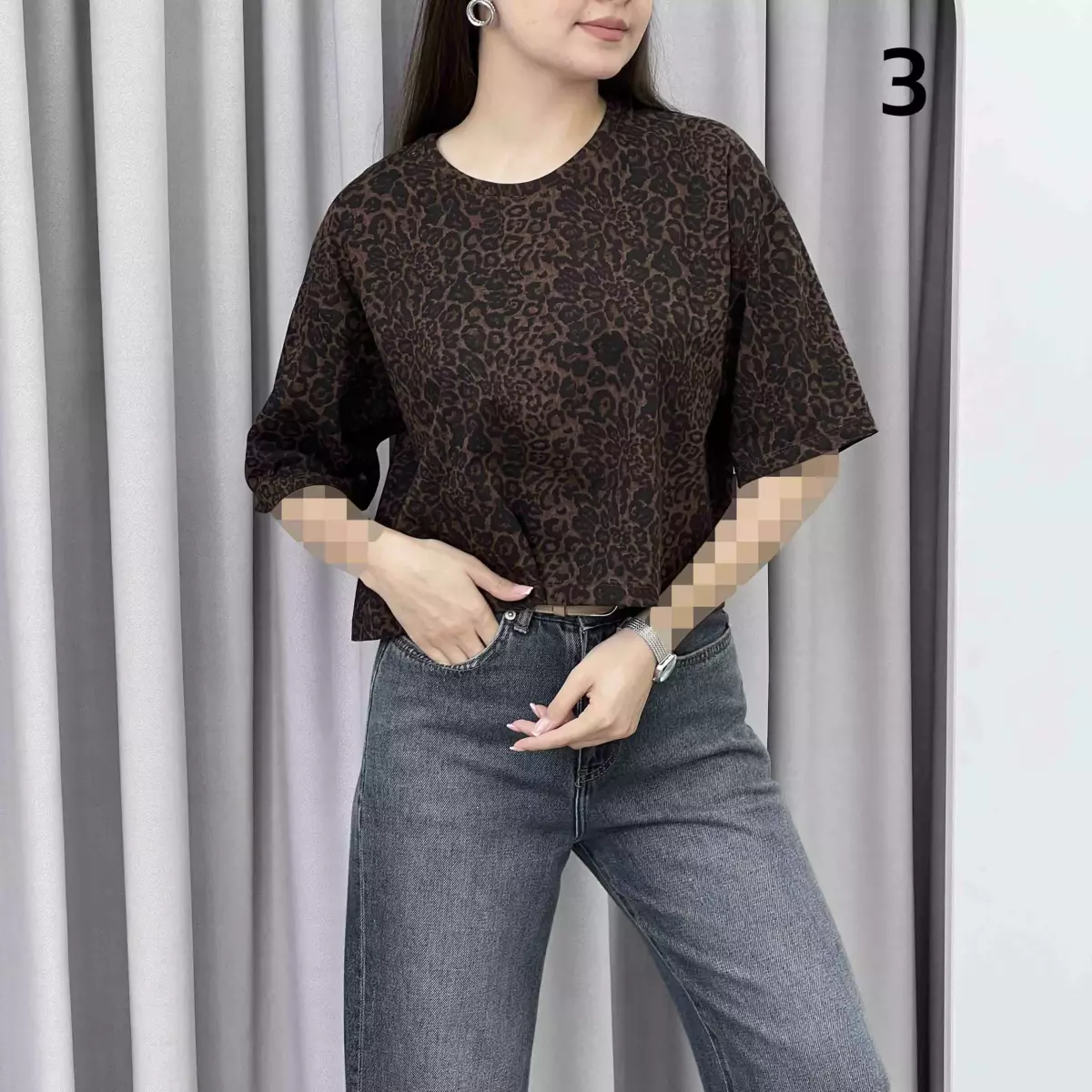 تیشرت کراپ پلنگی 1008913