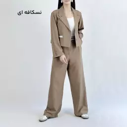 ست کت کراپ و شلوار زنانه