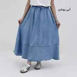 دامن زنانه نیم کلوش طرح جین