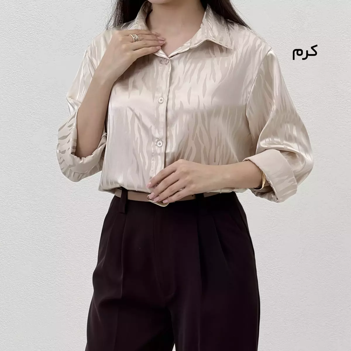 شومیز زنانه ساتن زبرا