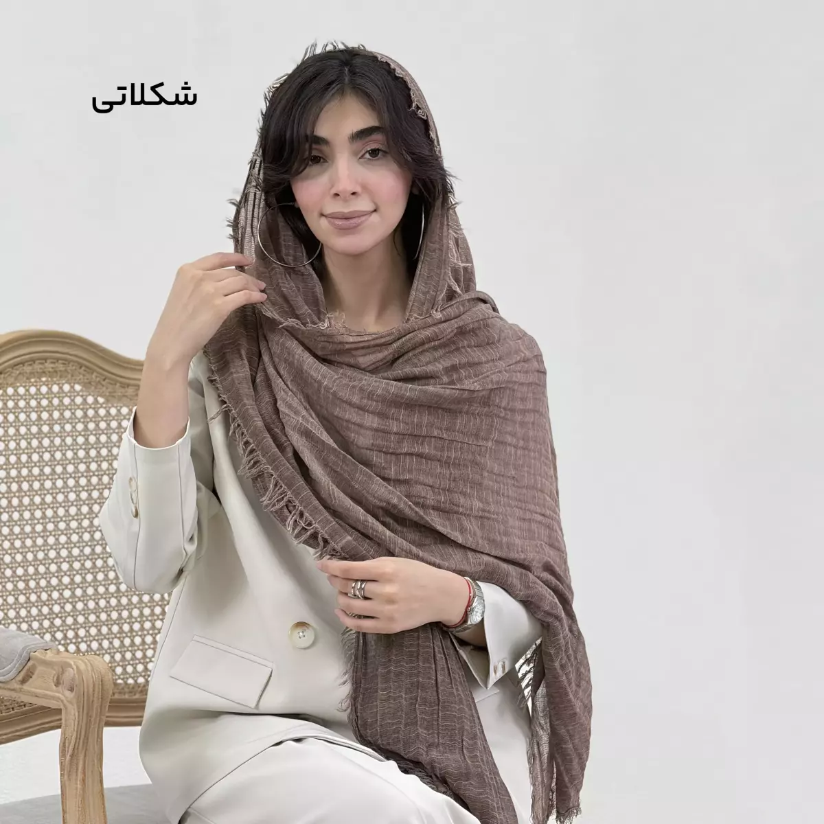 شال زنانه لینن کلاسیک