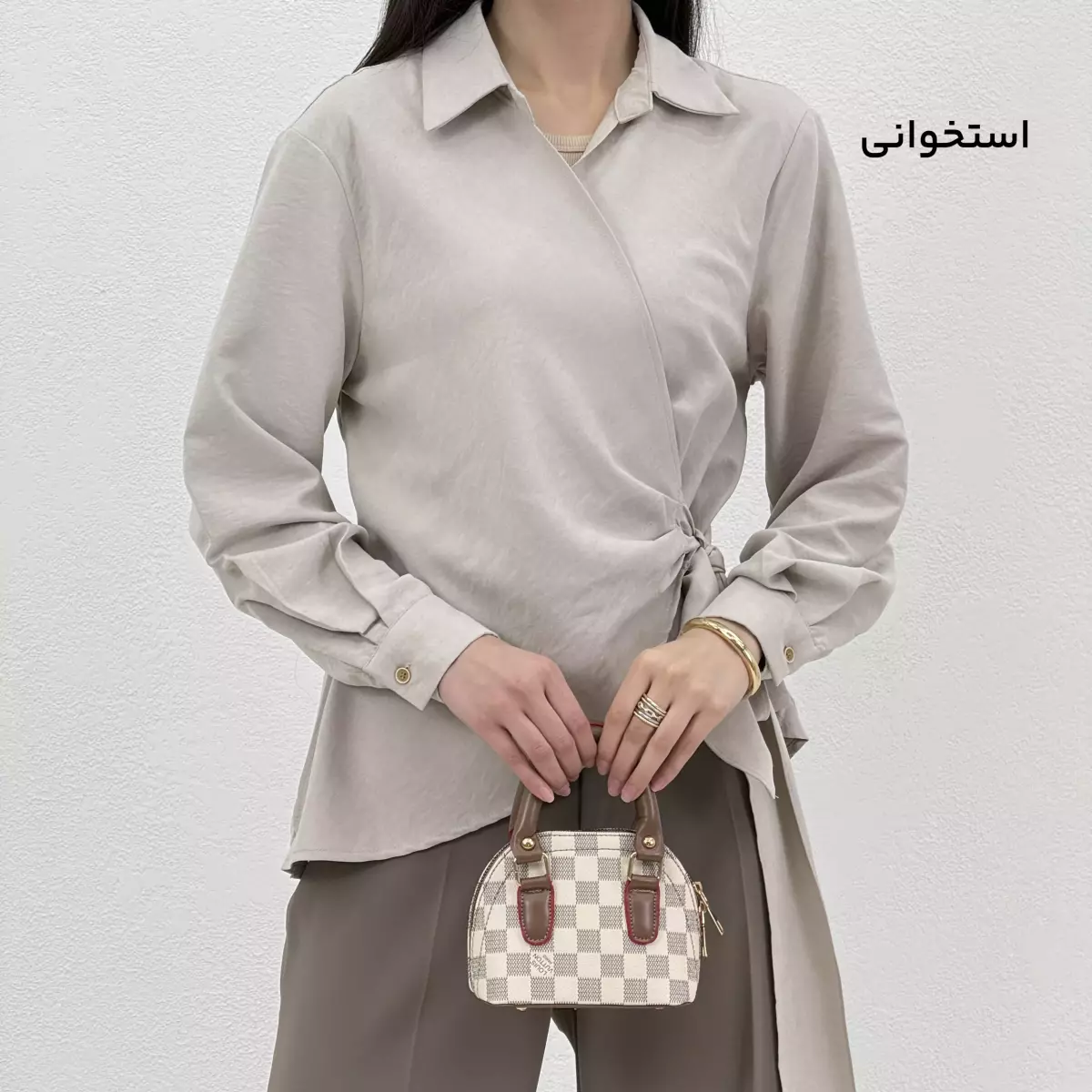 شومیز زنانه سیلک گره ای