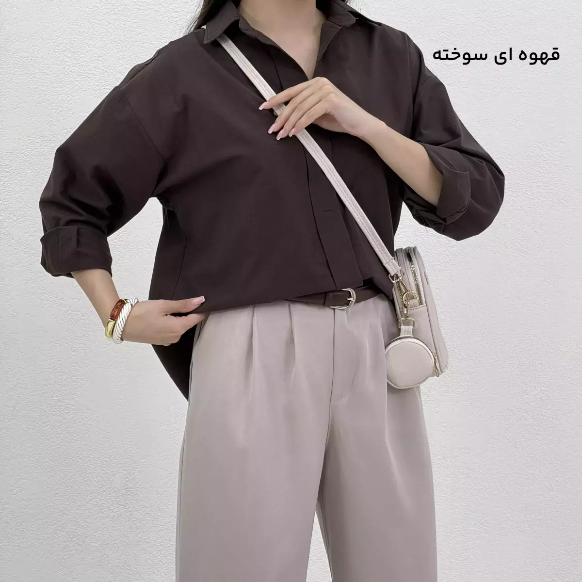 شومیز لینن یقه مردانه