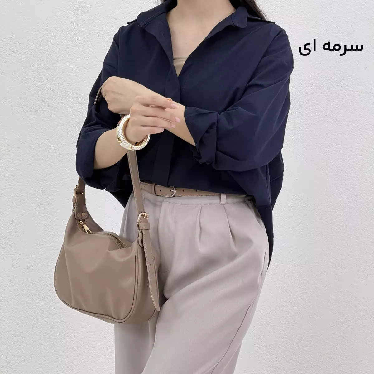 شومیز لینن یقه مردانه
