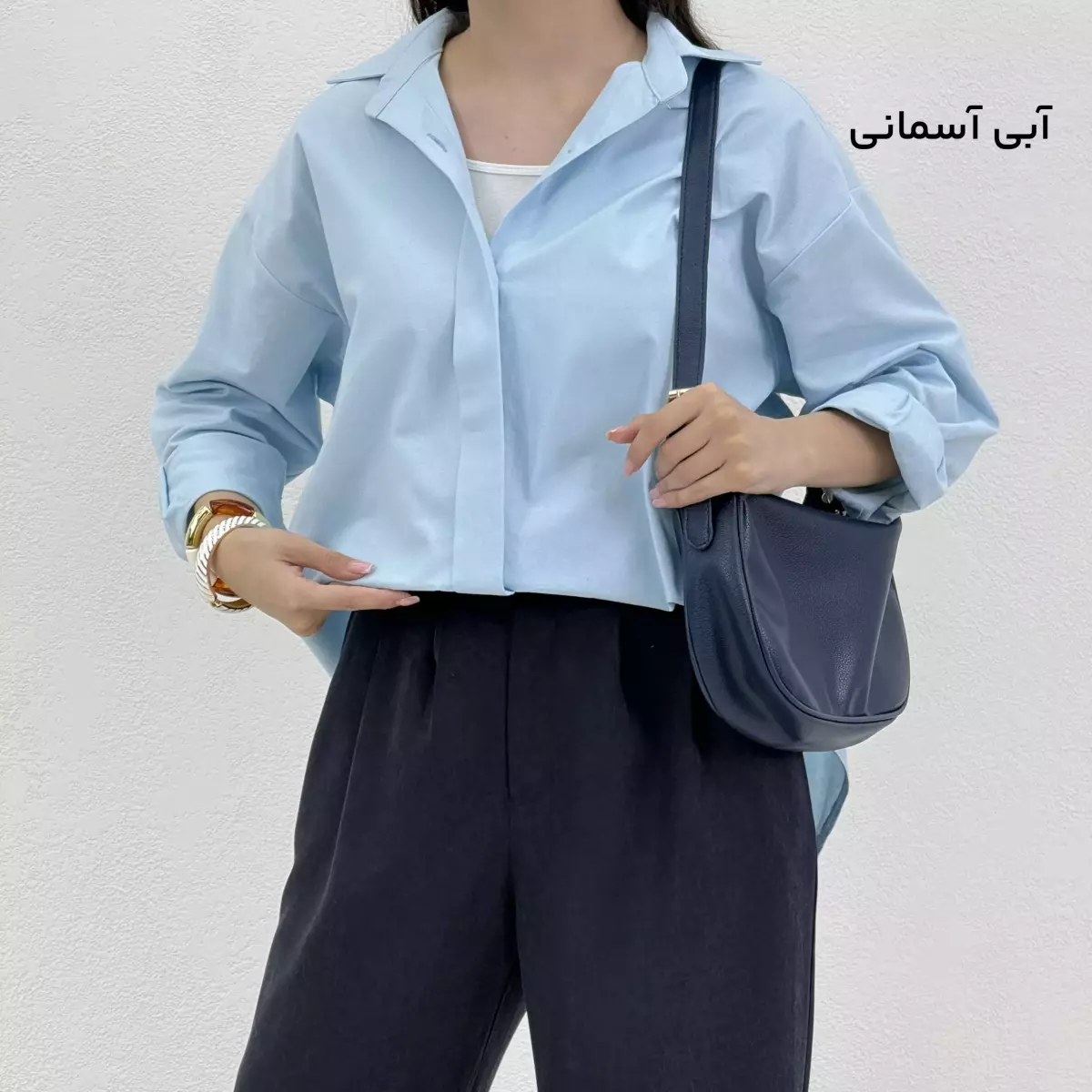 شومیز لینن یقه مردانه