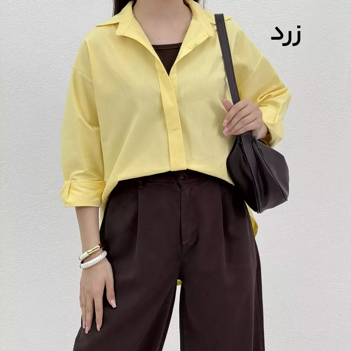 شومیز لینن یقه مردانه